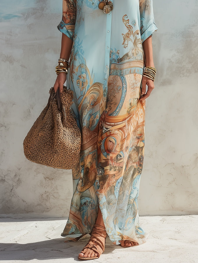 Amorette - Breezy Maxi Shirt Dress