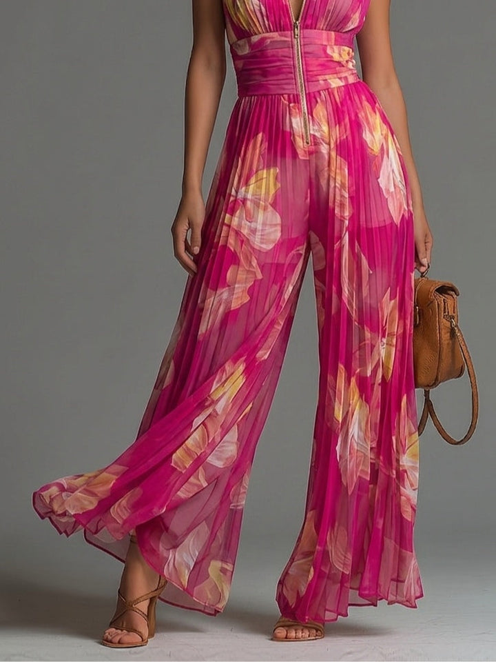 Azzurra - Lightweight Pleated Jumpsuit
