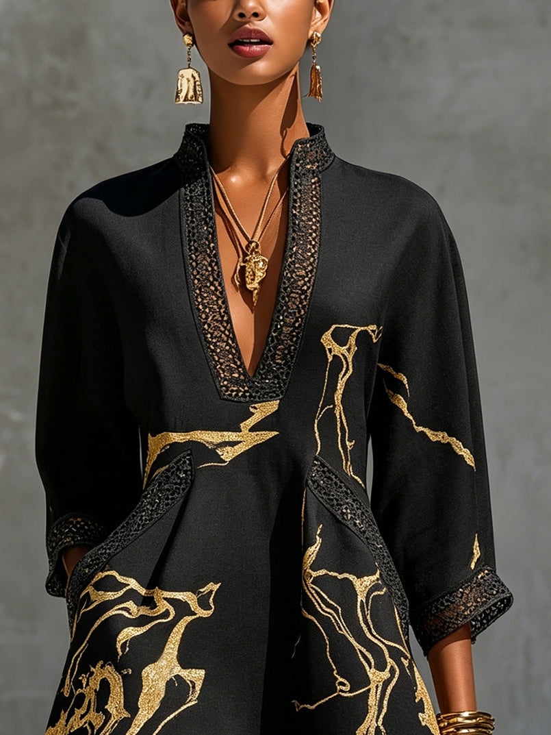Estelline - Premium Linen A-Line Dress