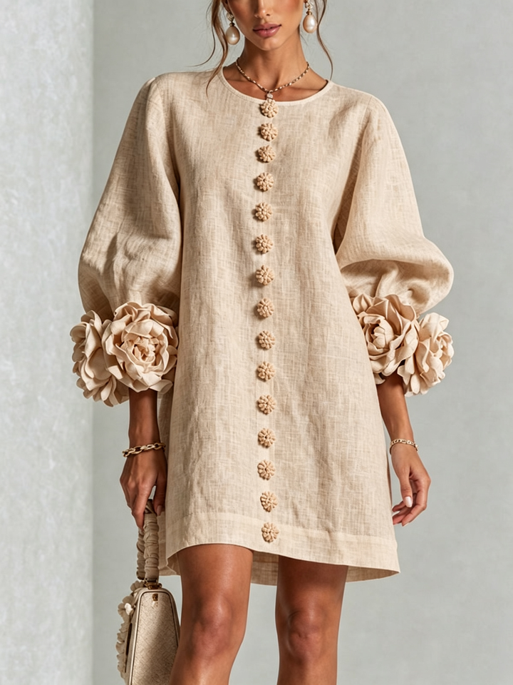 Elovienne - Textured Linen Mini Dress