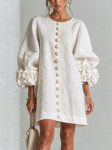Elovienne - Textured Linen Mini Dress