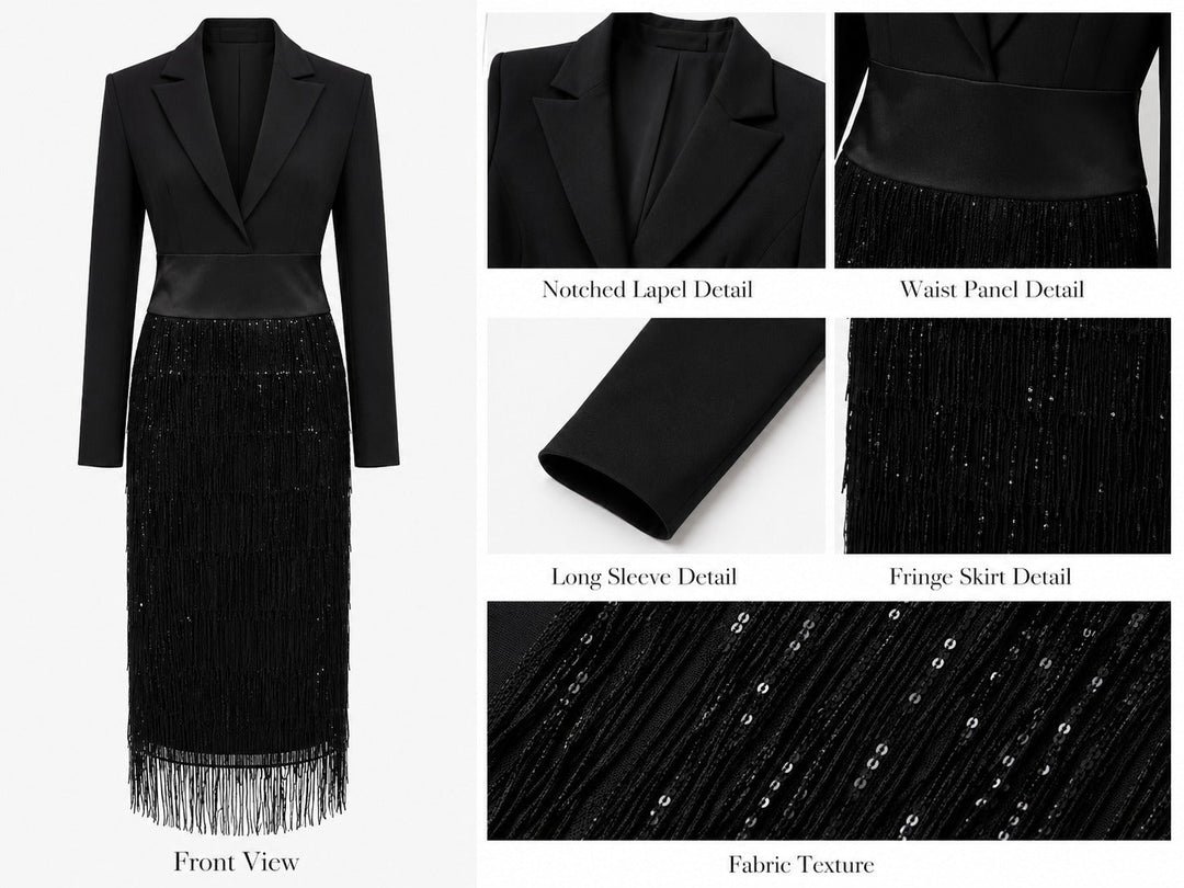 Binae - Sequin-Fringed Midi Dress