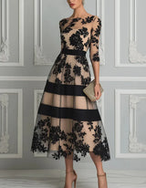 Alouessa - Elegant A-Line Midi Dress