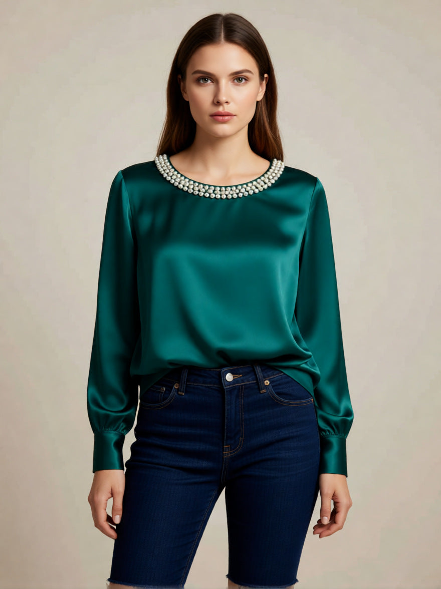 Avara - Elegant Pearl Blouse