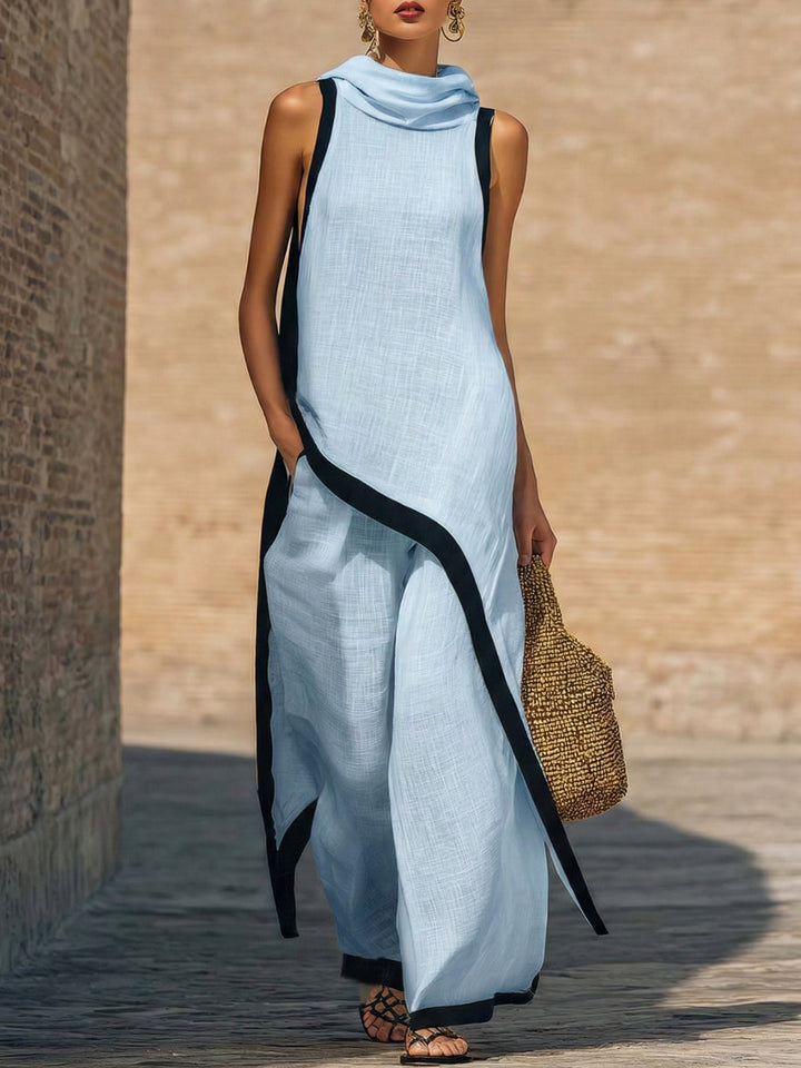 Maranta - Asymmetric Tunic & Wide Leg Trousers Set
