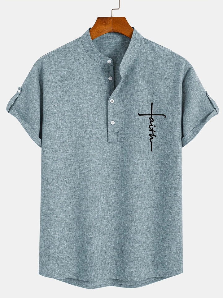 Harlan - Textured High-Collar Shirt