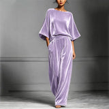 Ainhoa - Elegant Velvet Wide Leg Jumpsuit