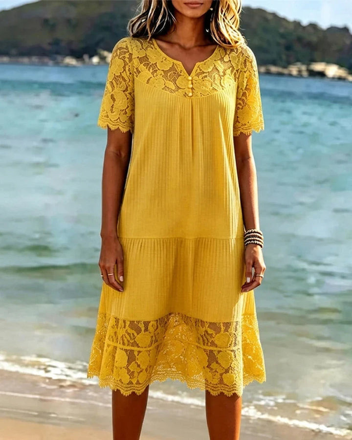 Hannelisse - Lightweight Lace-Trimmed Summer Dress