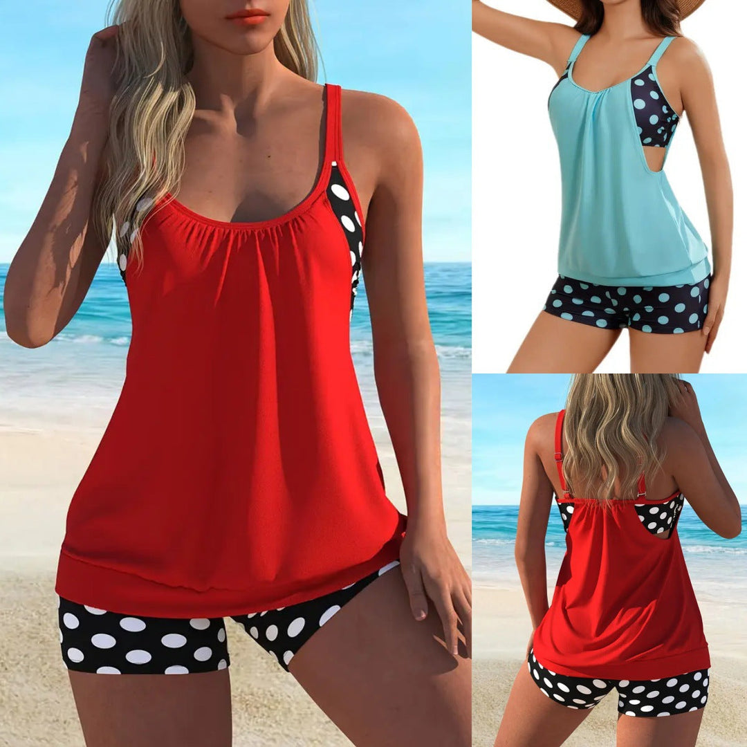 Celandine - Quick-Dry Retro Polka Dot Bikini Set