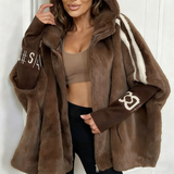 Alara - Faux Fur Zip-Up Coat