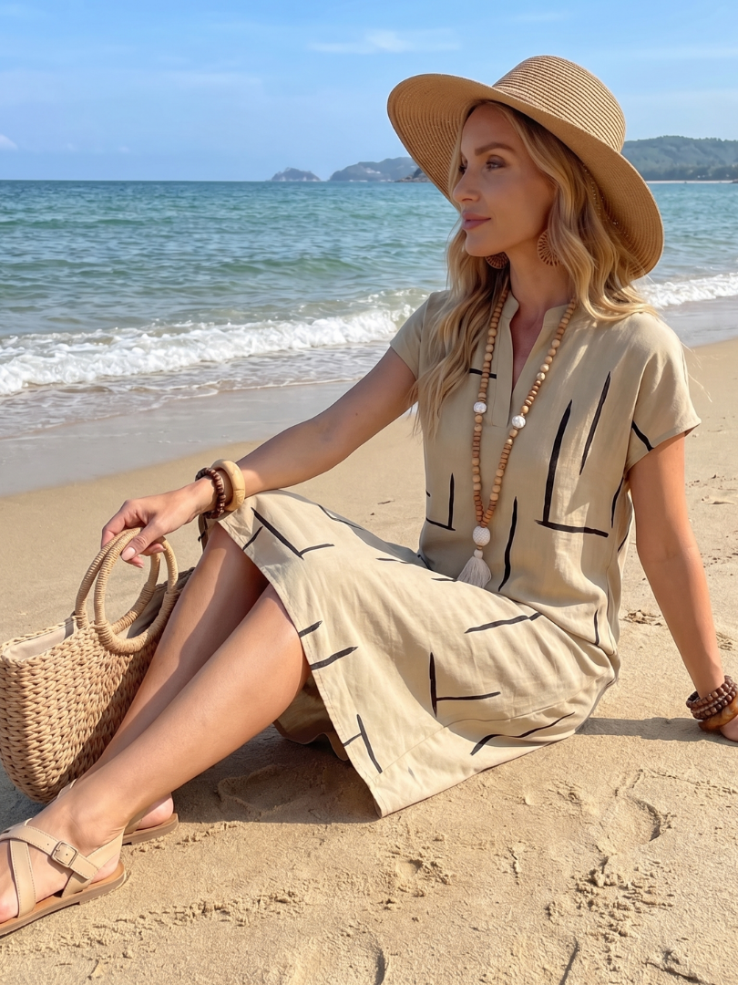 Elunara - Airy Abstract Print Dress