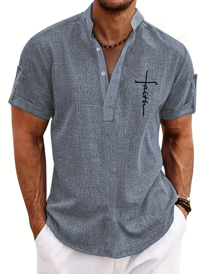 Harlan - Textured High-Collar Shirt