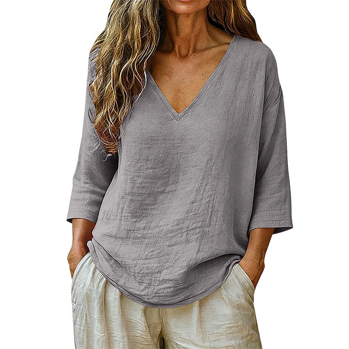 Rhianna - Elegant V-Neck Blouse