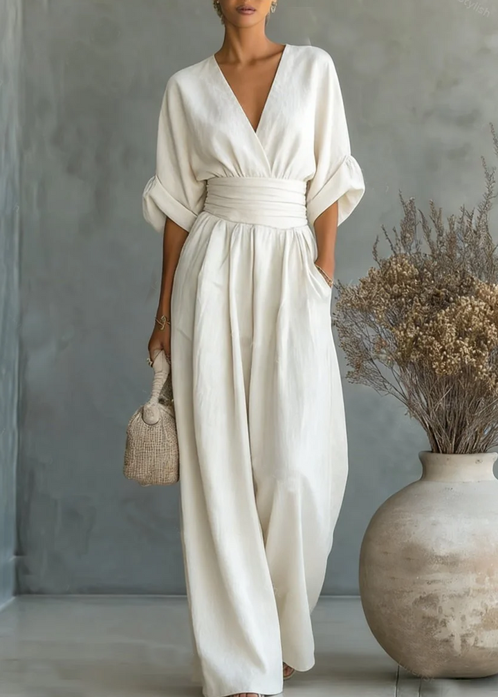 Solavie - Fluid Wide-Leg Jumpsuit