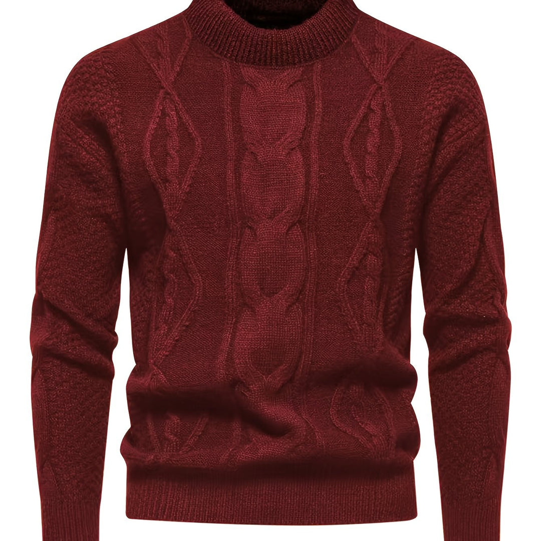 Kael - Cable Knit Mock Neck Sweater
