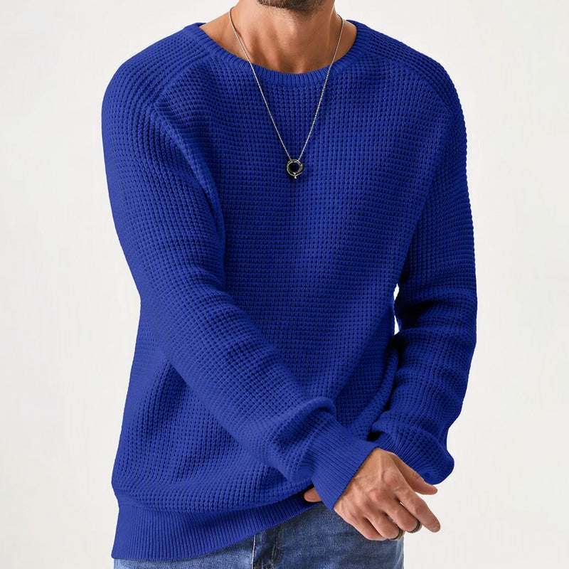 Isric - Textured Crew Neck Knit Sweater