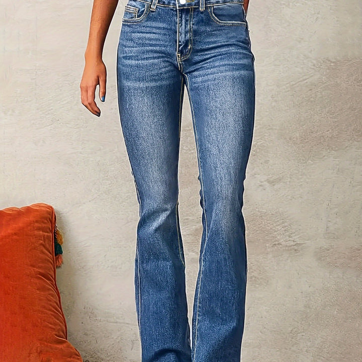 Evarra - Soft-Stretch High-Rise Flared Jeans
