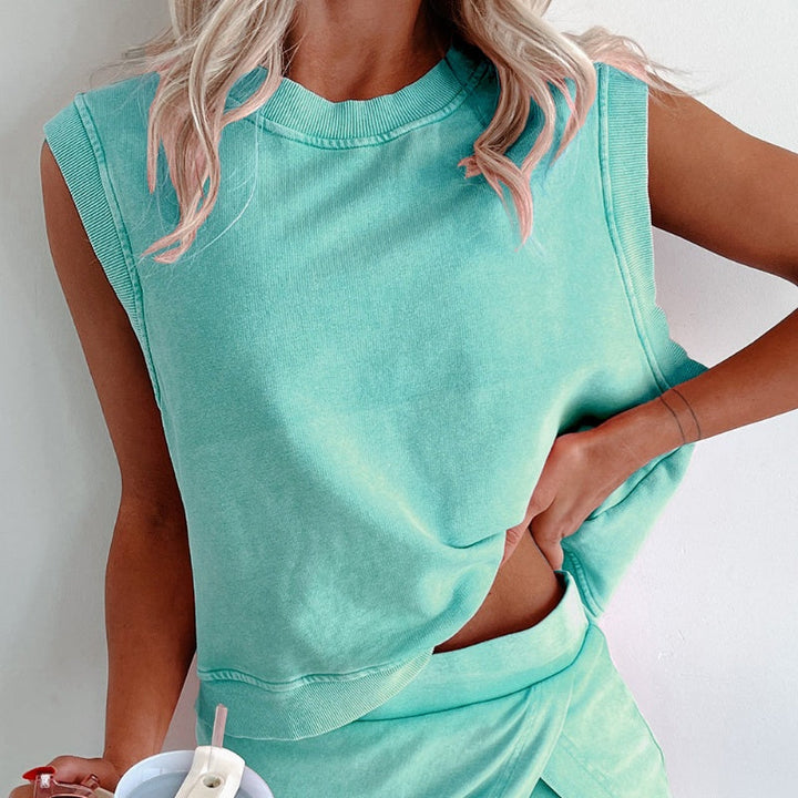 Jillian - Sleeveless Lounge Top and Skort Set