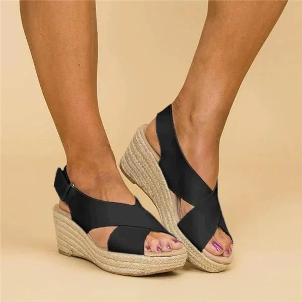Zadie - Cross Strap Platform Sandals Casual Style