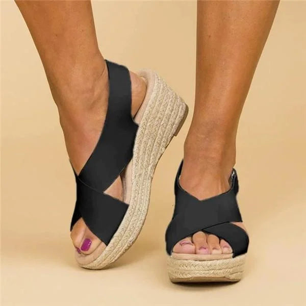 Zadie - Cross Strap Platform Sandals Casual Style