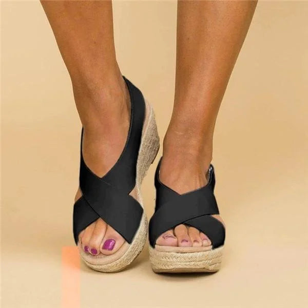 Zadie - Cross Strap Platform Sandals Casual Style