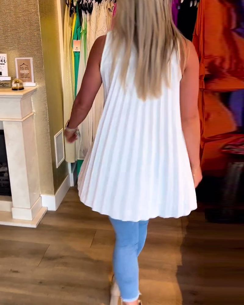 Taisa - Soft-Touch Ruffled Sleeveless Top