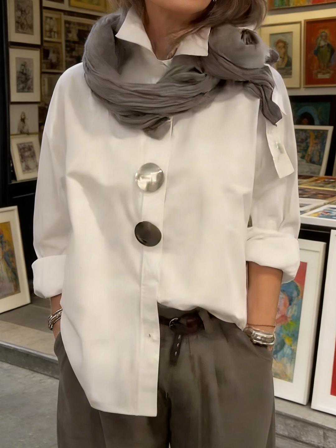 Marisen - Stylish Casual Button Blouse