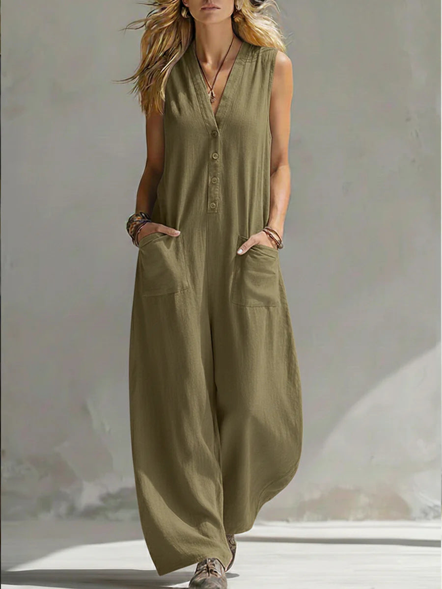Farella - Loose Fit Wide Leg Jumpsuit