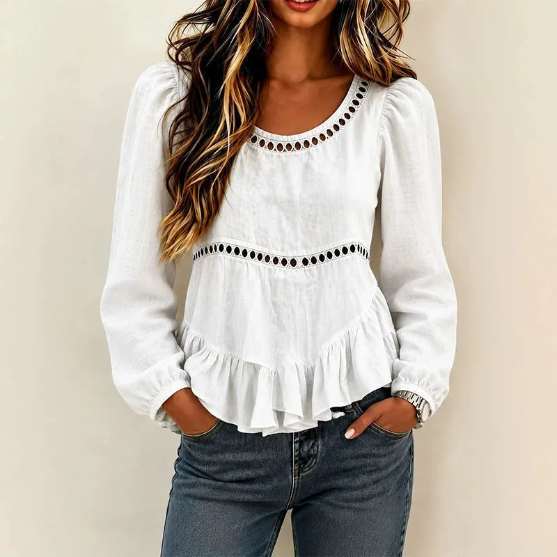 Genevelle - Soft-Touch Ruffled Blouse