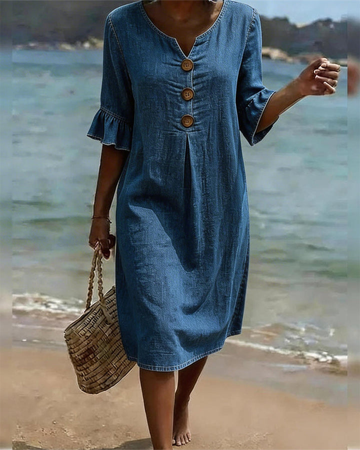 Sorella - Soft-Touch Ruffle-Sleeve Dress