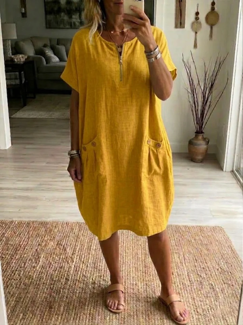 Adelise - Soft-Touch V-Neck Summer Dress