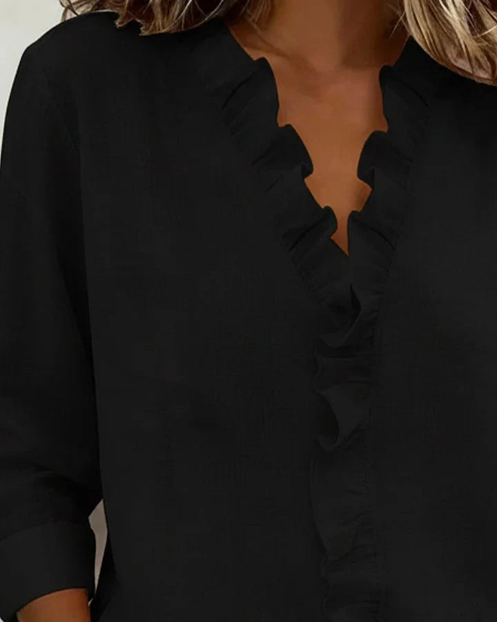 Maeryn - Premium Ruffled V-Neck Blouse