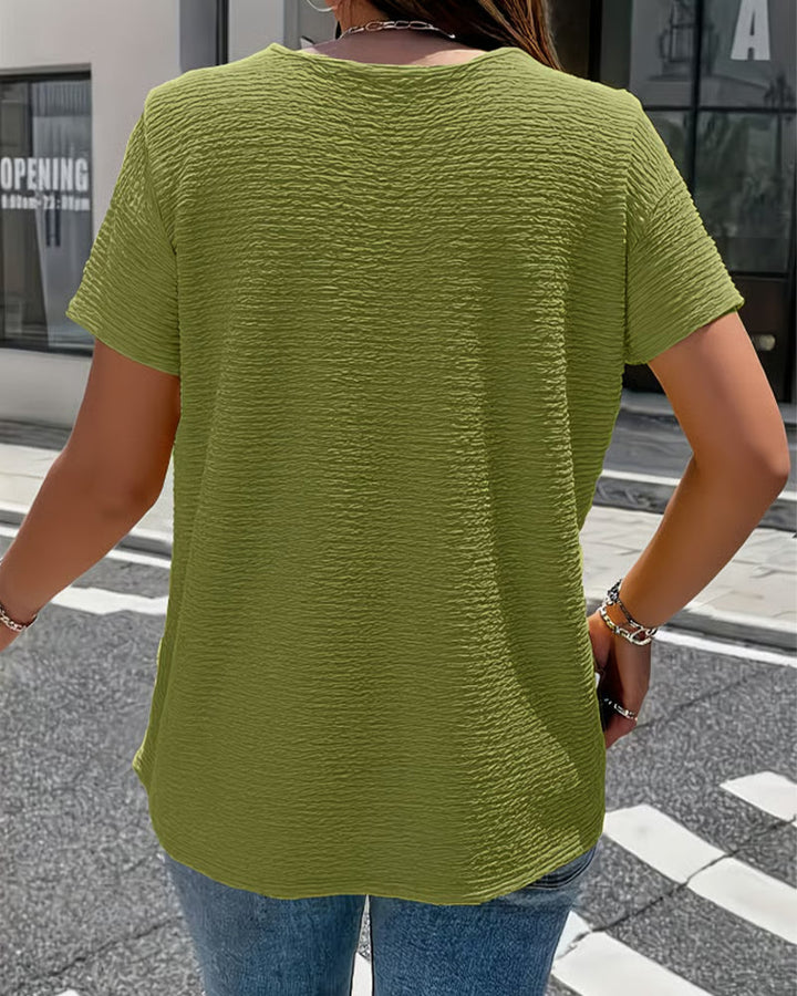 Quintessa - Button V-Neck Blouse