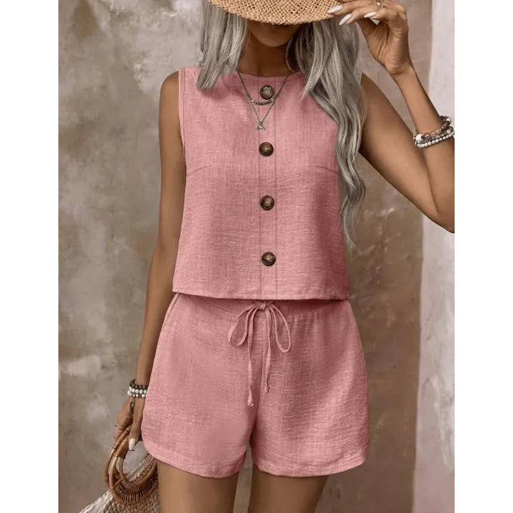 Abilene - Textured Tank & Shorts Set