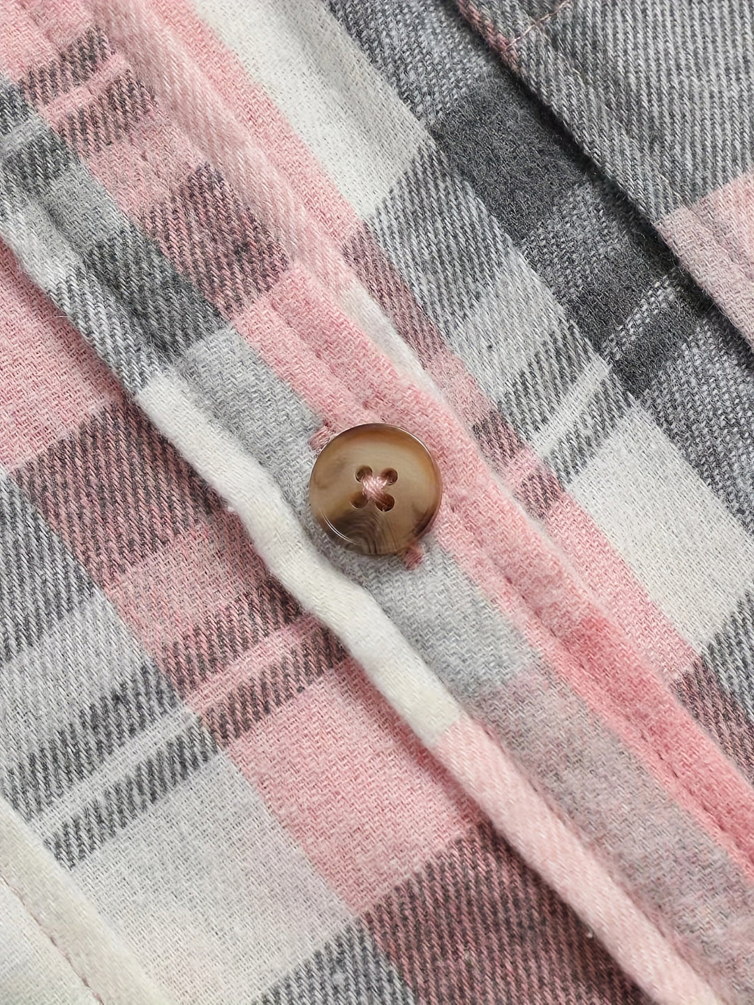 Annora - Casual Brushed Plaid Shirt Jacket