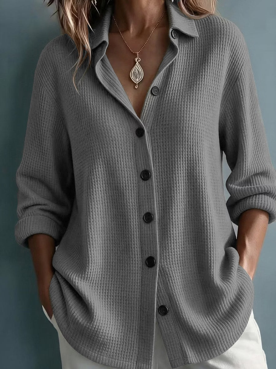 Imelda - Soft-Touch Long-Sleeve Blouse