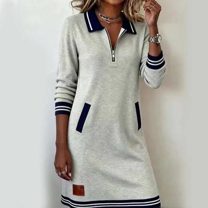 Caelyn - Soft-Touch Quarter-Zip Polo Dress