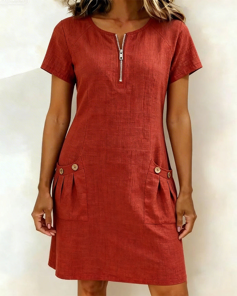 Ravelle - Soft-Touch Linen A-Line Dress