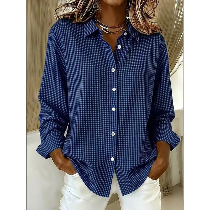 Illyssia - Classic Gingham Button Blouse