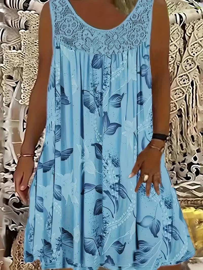 Ariadne - Elegant Floral Print Shift Dress