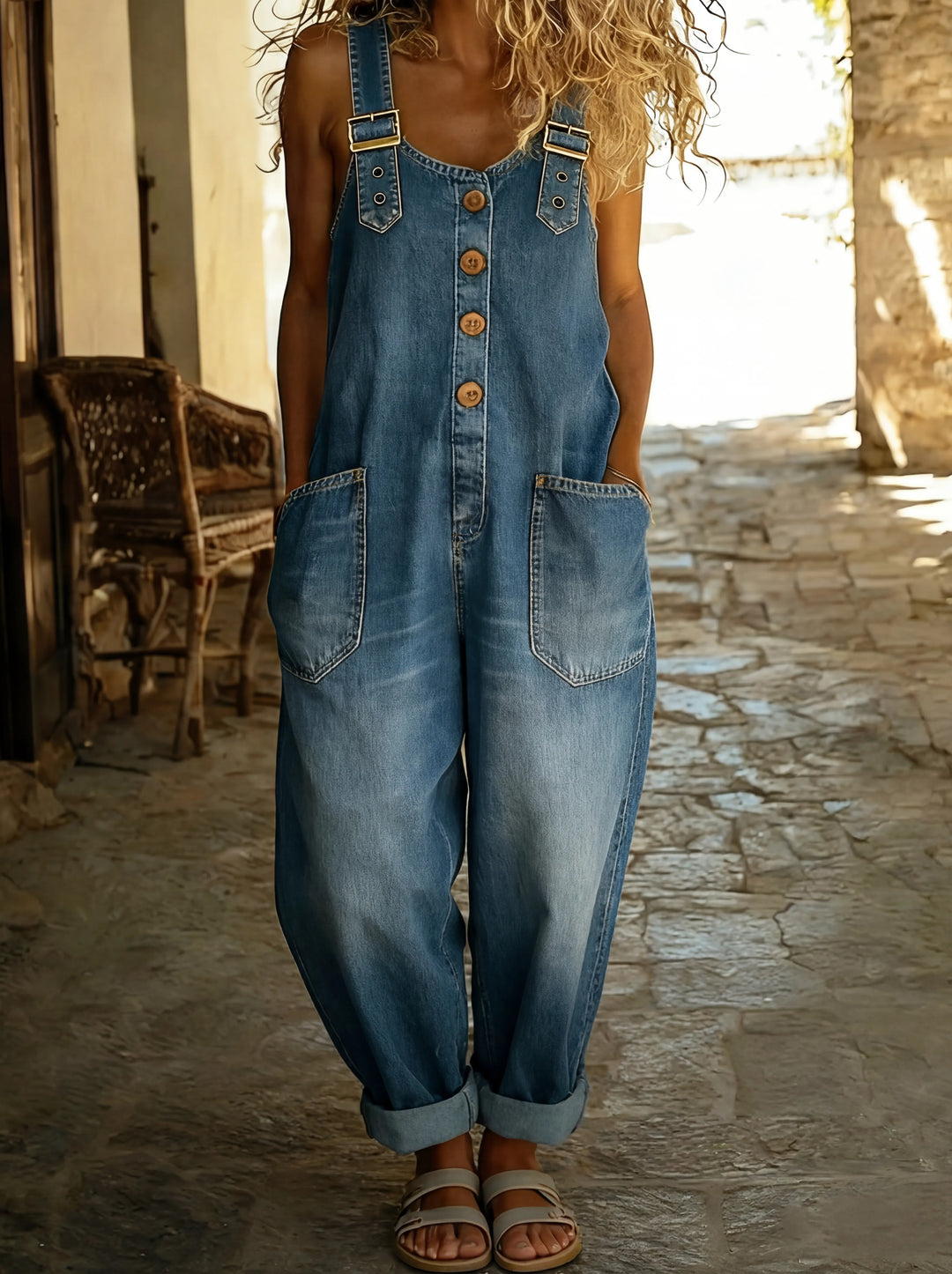 Elinrae - Soft-Touch Wide-Leg Jumpsuit