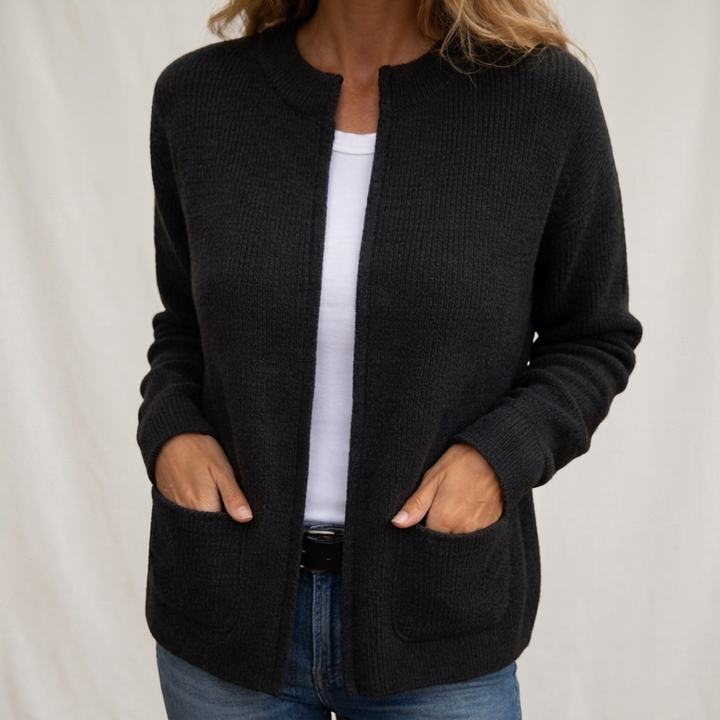 Sylverine - Open Front Pocket Knit Cardigan