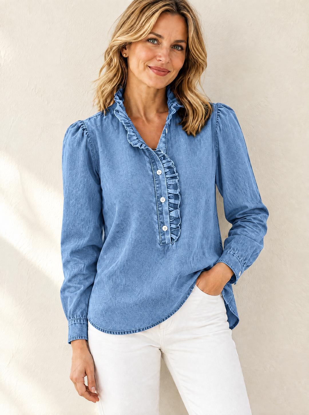 Brinna - Soft-Touch Ruffle Blouse
