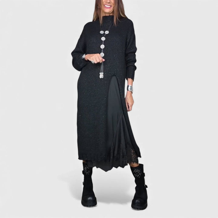 Aravina - Soft-Touch Layered Sweater & Dress Set