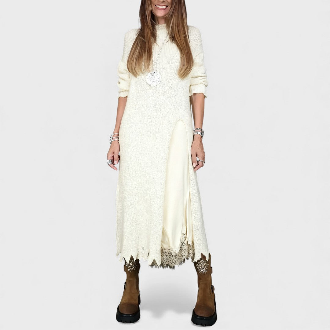 Aravina - Soft-Touch Layered Sweater & Dress Set