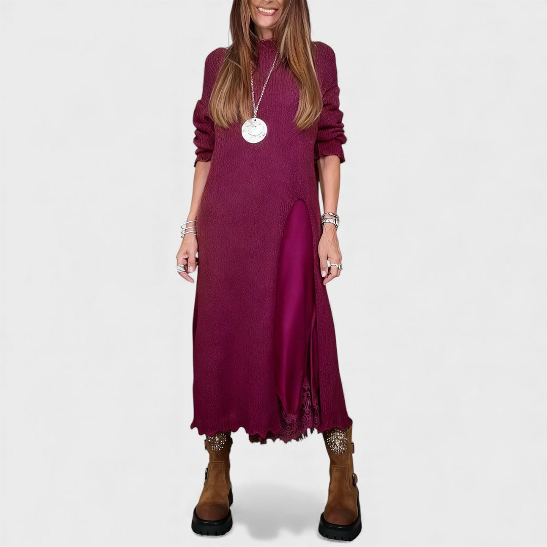 Aravina - Soft-Touch Layered Sweater & Dress Set