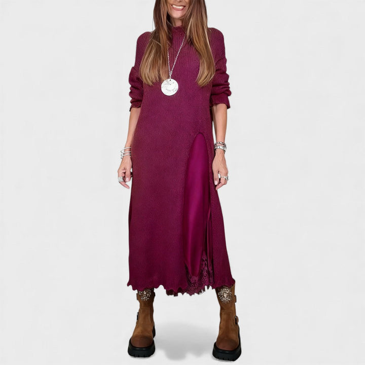 Aravina - Soft-Touch Layered Sweater & Dress Set