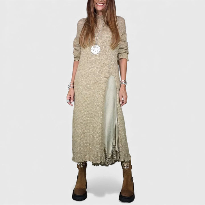 Aravina - Soft-Touch Layered Sweater & Dress Set
