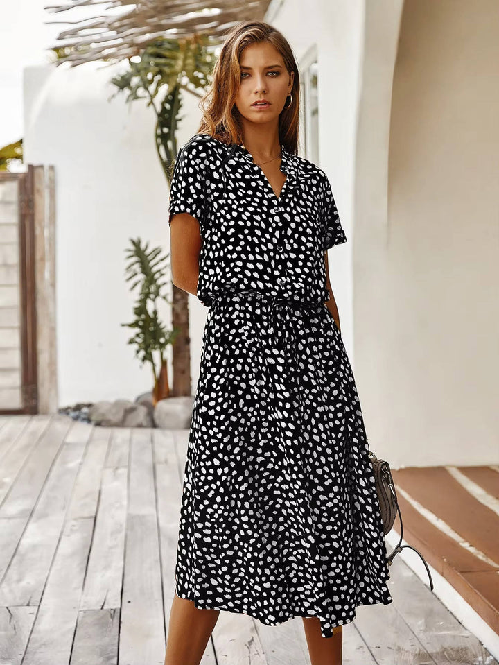 Novella - Button Front Casual Midi Dress