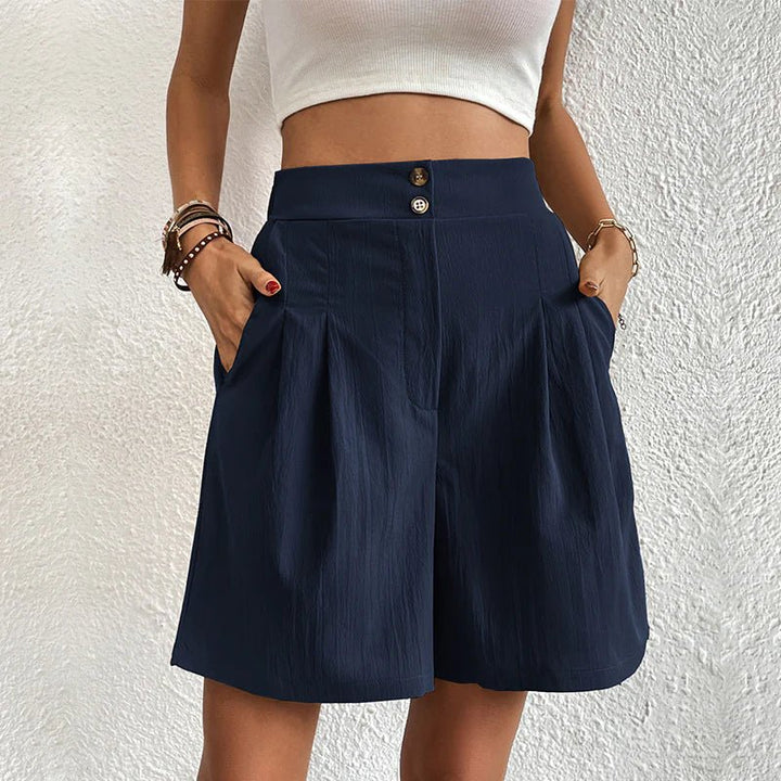 Halia - Soft-Touch High-Waisted Shorts